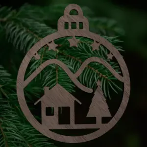 Julekugle - Hus & Juletræ